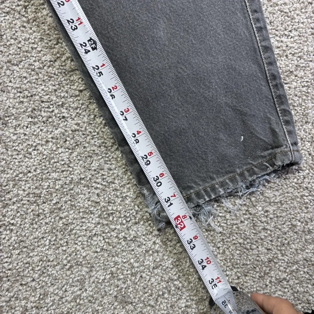 Marithe Francois Girbaud Jeans Mens 32x32 Gray Charcoal Wash Straight Distressed